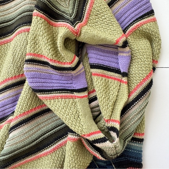 Anthropologie Moth Calexico Poncho Sweater Hooded Vest Cardigan Striped Sz XS S - Picture 14 of 16